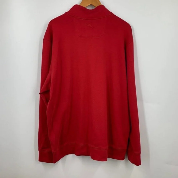 Tommy Bahama Men's Martinique Half Zip Pullover Sweater in Chili Pepper Size XXL - Picture 2 of 12